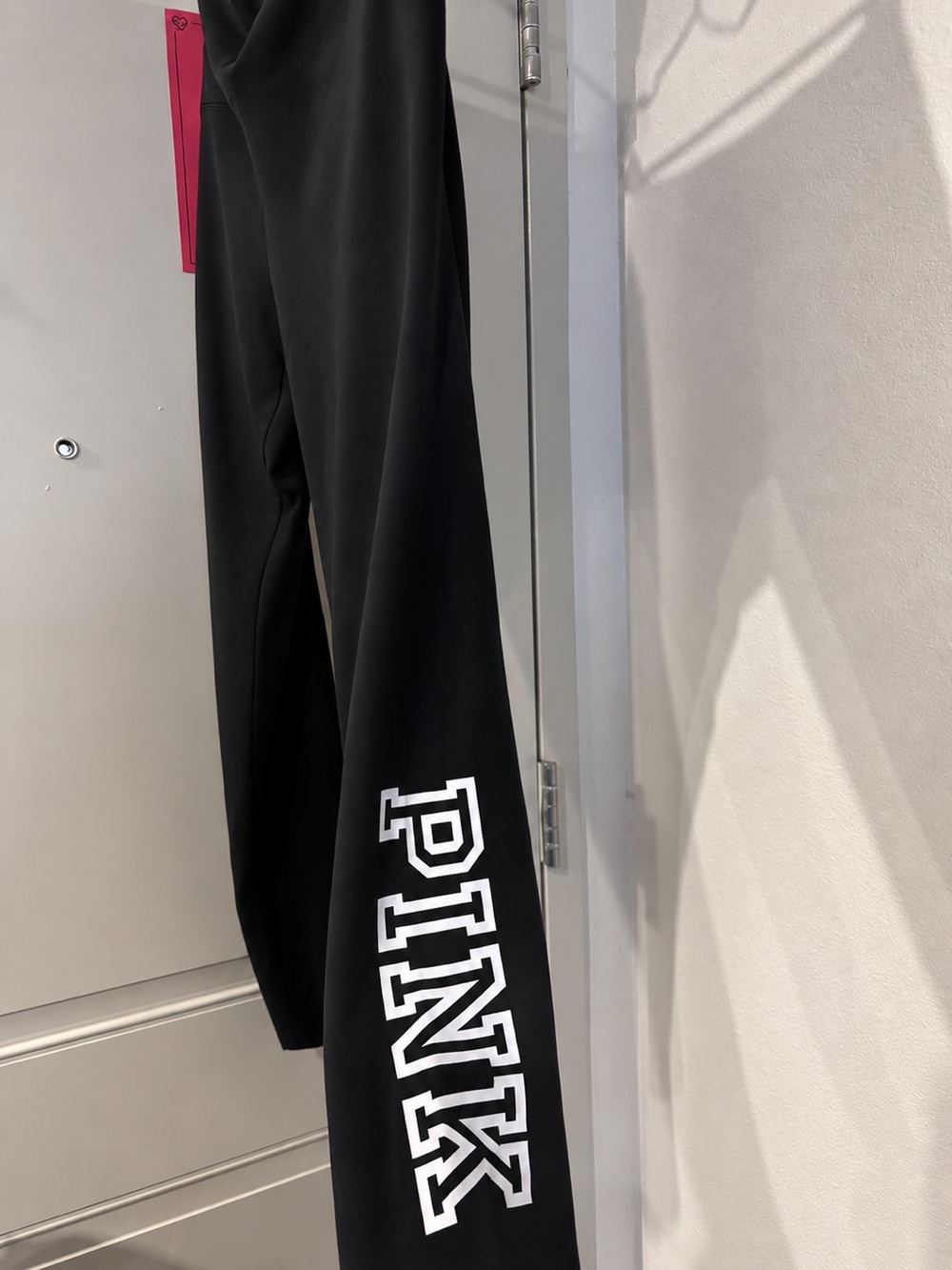 PINK Victoria's Secret Black yoga pants with White Logo